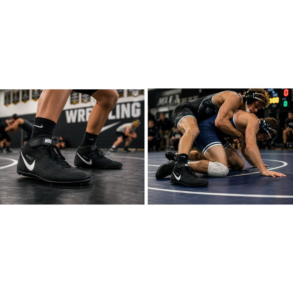 Nike Speedsweep VIII Wrestling Shoe Size 14 (HF9132-001) Black White Wolf Grey